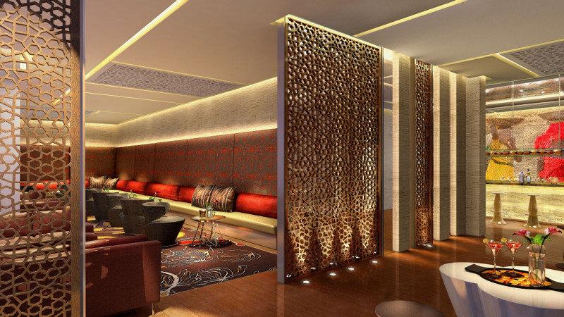 The Leela Ambience Convention Hotel Delhi Nowe Delhi Restauracja zdjęcie Interior of the hotel